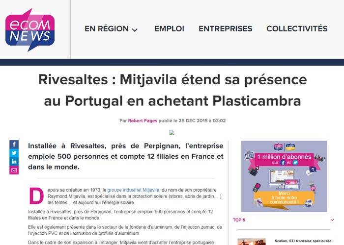 Mitjavila achète Plasticambra article ecomnews