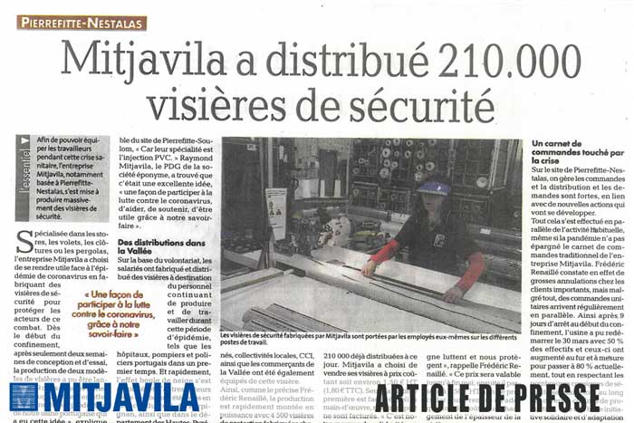 Mitjavila a distribué 210000 visières