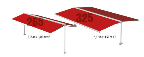 Dimensions abri 265 et abri 325