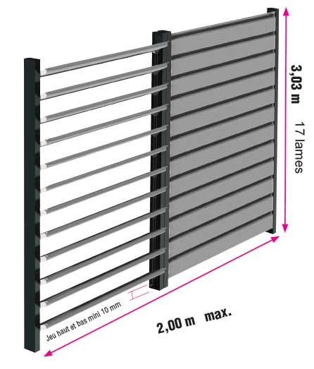 Clôture aluminium en kit - Claustra alu -Nao fermetures