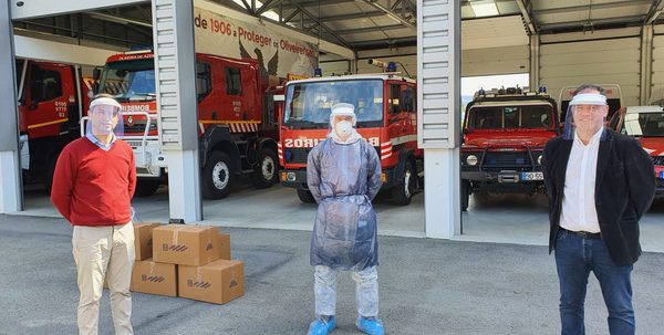 Livraison visières pompiers portugal