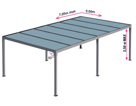 dimensions abri voiture aluminium Top H3