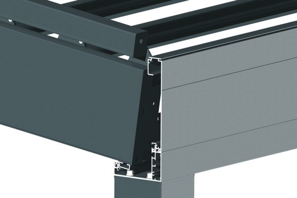 Pergola bioclimatique avec pente