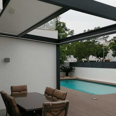 Pergola polytop rétractable ouverte