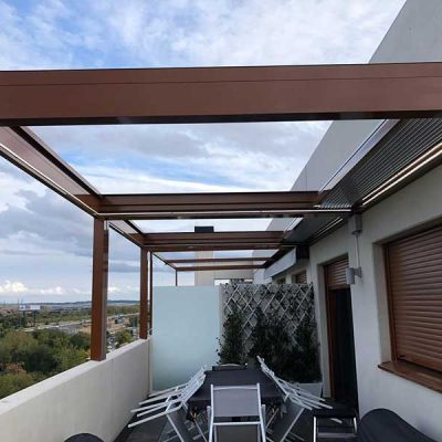 Pergola Horizon 4 laquage marron