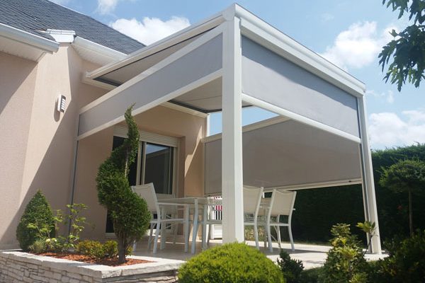 Pergola toile et stores enrouleurs Mitjavila